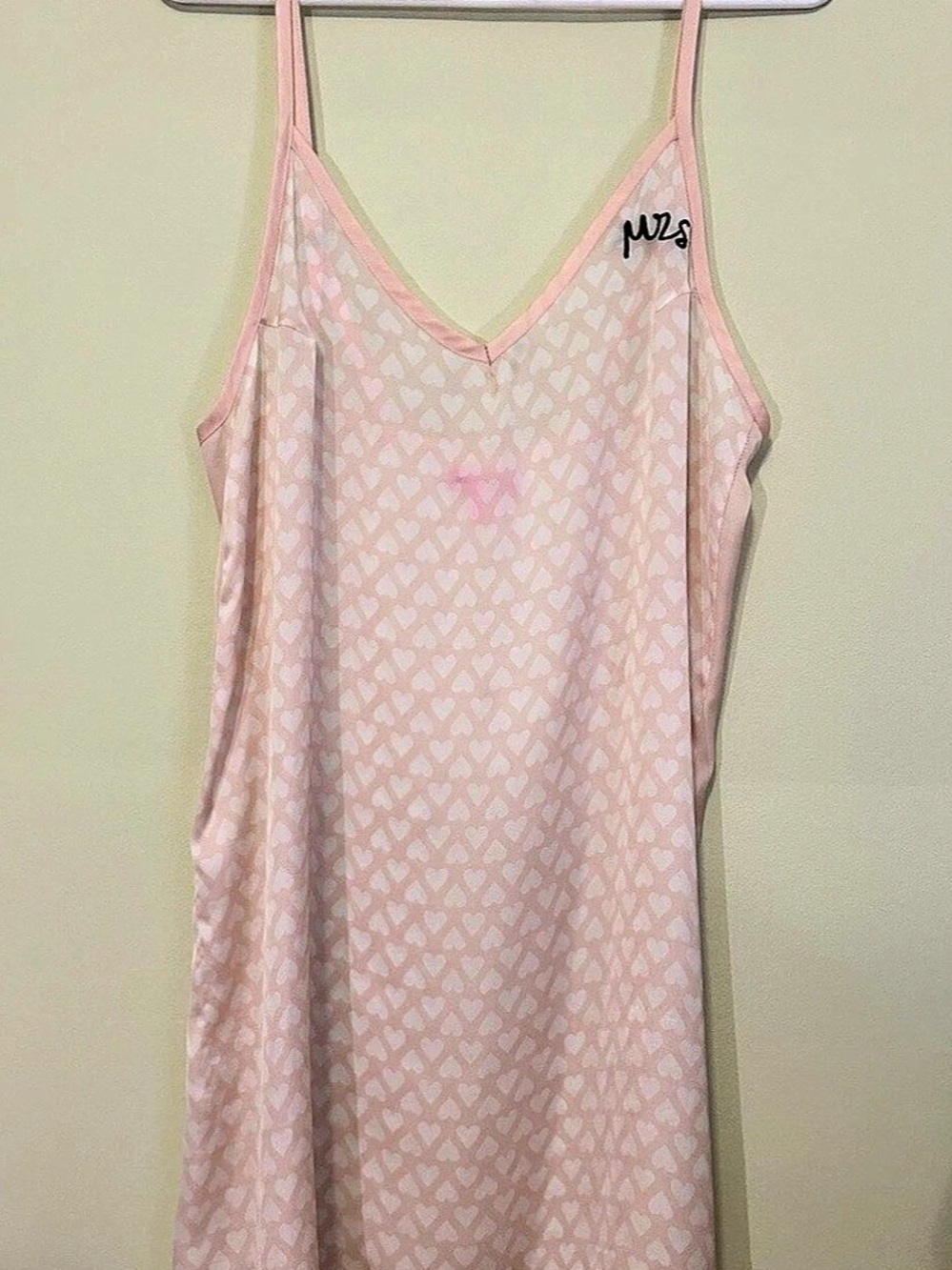Betsey Johnson Heart Print Camisole in Pink & White Size Medium